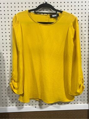 DKNY Mustard Yellow Long-Sleeve Blouse